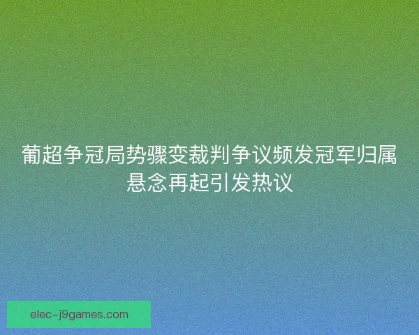 葡超争冠局势骤变裁判争议频发冠军归属悬念再起引发热议