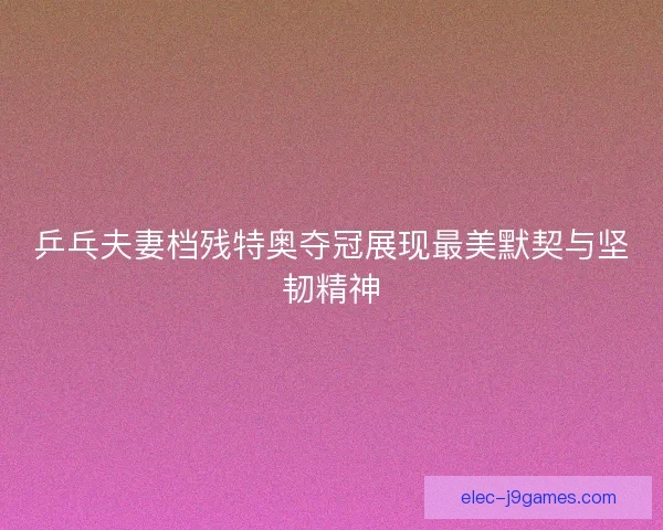 乒乓夫妻档残特奥夺冠展现最美默契与坚韧精神